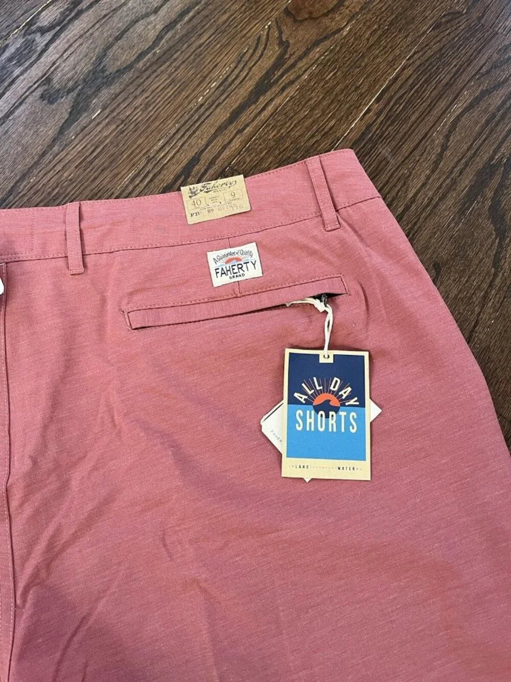 NWT FAHERTY $98 Men's All Day Shorts in Sunrose Size 40 9